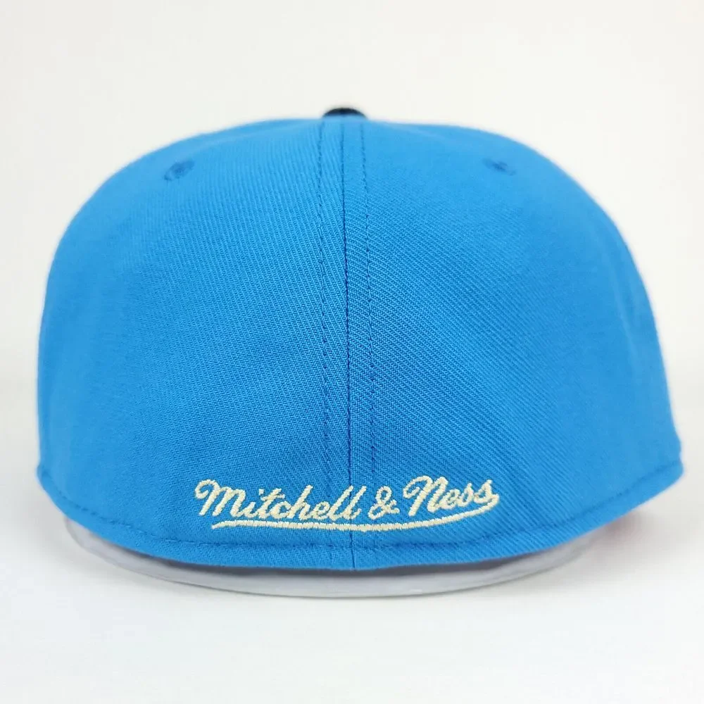 NY Yankees Mitchell & Ness MLB Fitted 7 1/4 Flatbill Hat‎ Cap 3D Logo Blue NWT